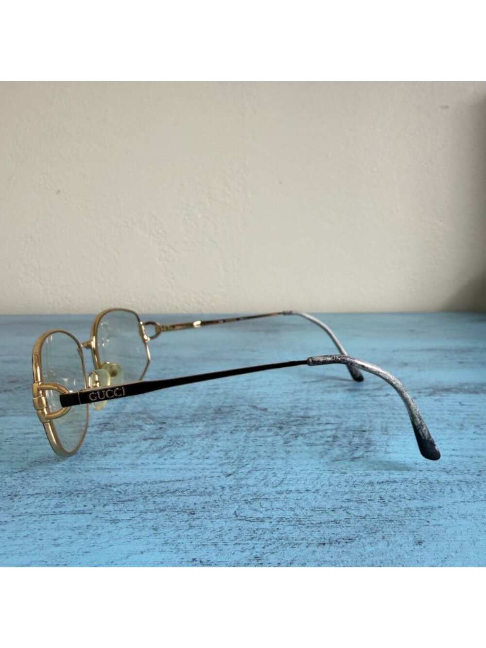 Vintage Gucci GG 2279 CD5 Aviator Gold Eyeglasses Optical Frames - Picture 6 of 11